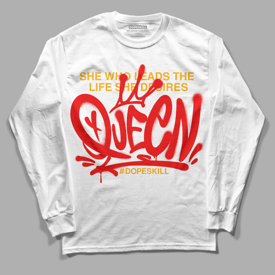 Red Sneakers DopeSkill Long Sleeve T-Shirt Queen Graphic Streetwear - White