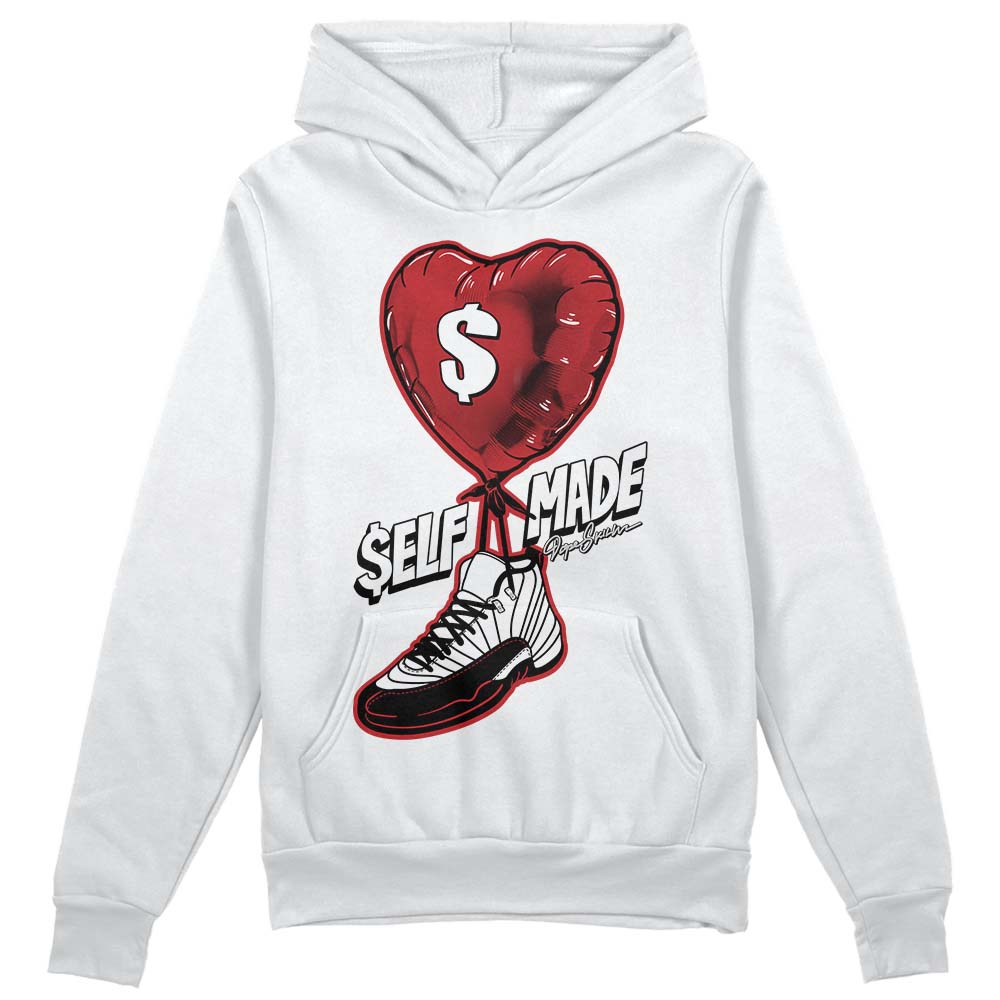 Jordan 12 “Red Taxi” DopeSkill Hoodie Sweatshirt Self Made Graphic Streetwear - White