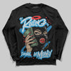 Jordan 4 Retro Military Blue DopeSkill Long Sleeve T-Shirt Rolling in Money Graphic Streetwear - black