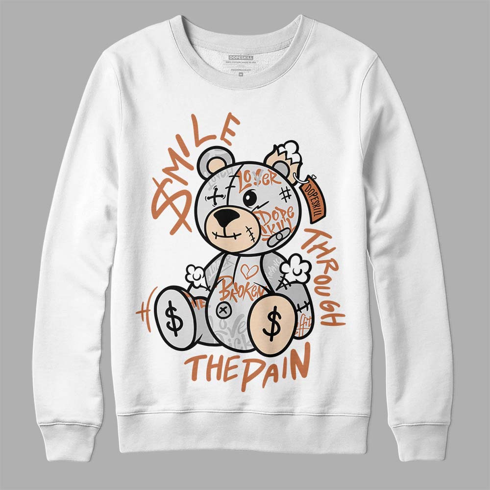 Jordan 3 Craft “Ivory” DopeSkill Sweatshirt Smile Through The Pain Graphic Streetwear - White
