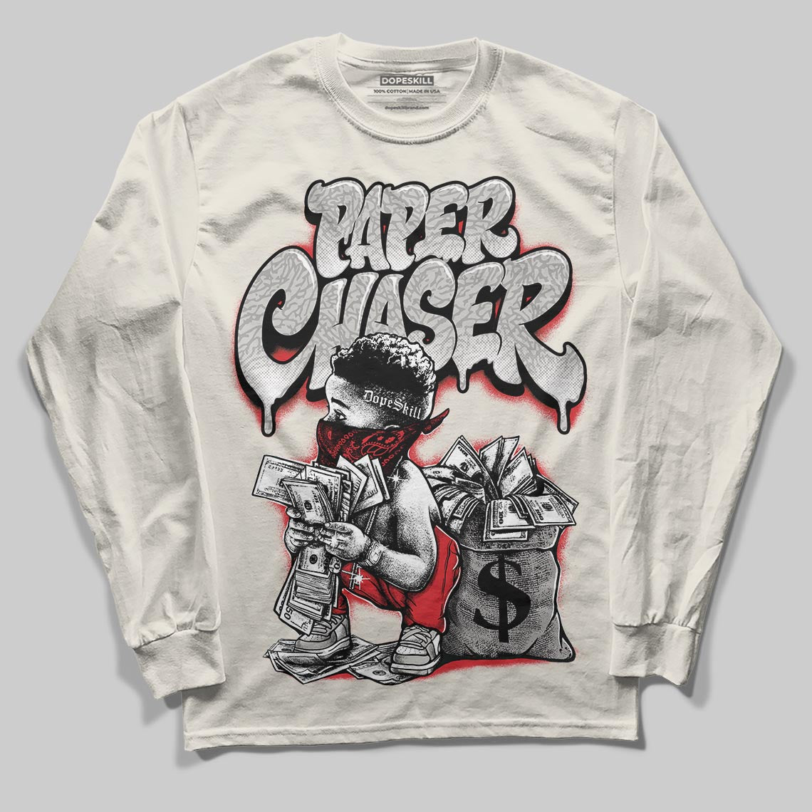 Jordan 1 Retro High OG “Sail” DopeSkill Long Sleeve T-Shirt Paper Chaser Boy Graphic Streetwear