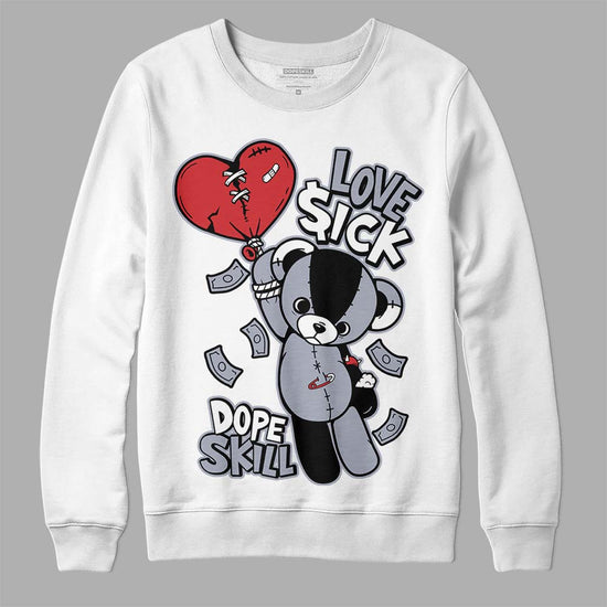 Jordan 4 “Bred Reimagined” DopeSkill Sweatshirt Love Sick Graphic Streetwear - White 