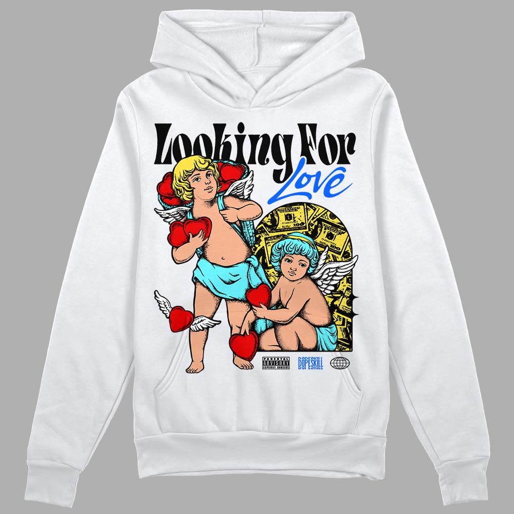 Jordan 5 Aqua DopeSkill Hoodie Sweatshirt Looking For Love Graphic Streetwear - White