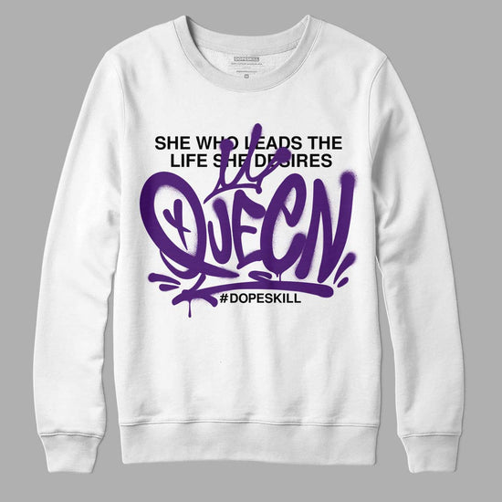 Jordan 12 “Field Purple” DopeSkill Sweatshirt Queen Graphic Streetwear - White