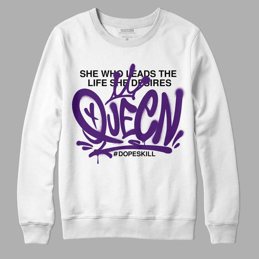 Jordan 12 “Field Purple” DopeSkill Sweatshirt Queen Graphic Streetwear - White