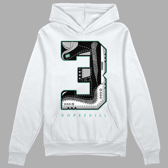 Jordan 3 "Green Glow" DopeSkill Hoodie Sweatshirt No.3 Graphic Streetwear - White 