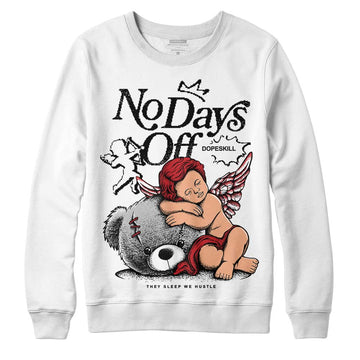 Jordan 12 “Red Taxi” DopeSkill Sweatshirt New No Days Off Graphic Streetwear - White