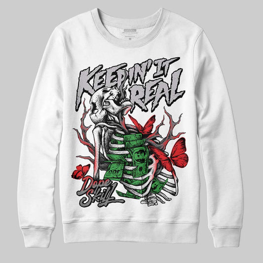 Grey Sneakers DopeSkill Sweatshirt Keepin' It Real Graphic Streetwear - White