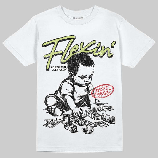 Jordan 5 “Luminous Green” DopeSkill T-Shirt Flexin' Graphic Streetwear - White