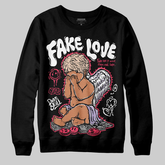 Jordan 5 Low “Peanut Butter Jelly” DopeSkill Sweatshirt False Love Graphic Streetwear - Black