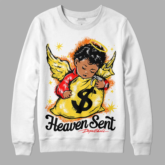 Jordan 4 Thunder DopeSkill Sweatshirt Heaven Sent Graphic Streetwear - WHite