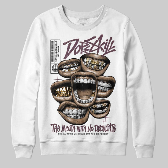A Ma Maniére x Air Jordan 5 “Violet Ore” DopeSkill Sweatshirt The Mouth With No Droughts Graphic Streetwear - White
