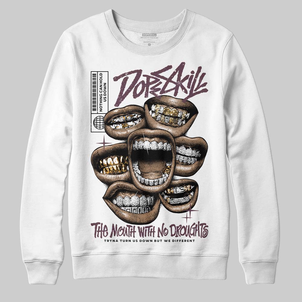 A Ma Maniére x Air Jordan 5 “Violet Ore” DopeSkill Sweatshirt The Mouth With No Droughts Graphic Streetwear - White