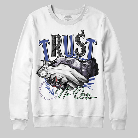 Jordan 1 Retro Low OG Zion Williamson Voodoo Alternate DopeSkill Sweatshirt Trust No One Graphic Streetwear - White