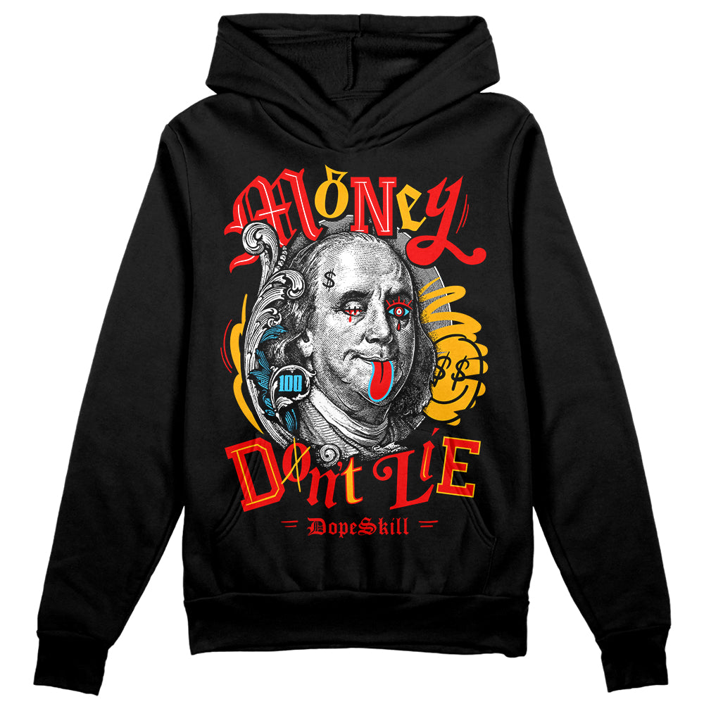 Red Sneakers DopeSkill Hoodie Sweatshirt Money Don't Lie Graphic Streetwear - Black