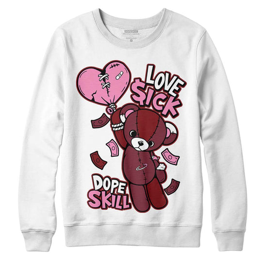 Jordan 1 Retro High OG “Team Red” DopeSkill Sweatshirt Love Sick Graphic Streetwear - White