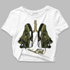 Jordan 4 Retro SE Craft Medium Olive DopeSkill Women's Crop Top Breathe Graphic Streetwear - White