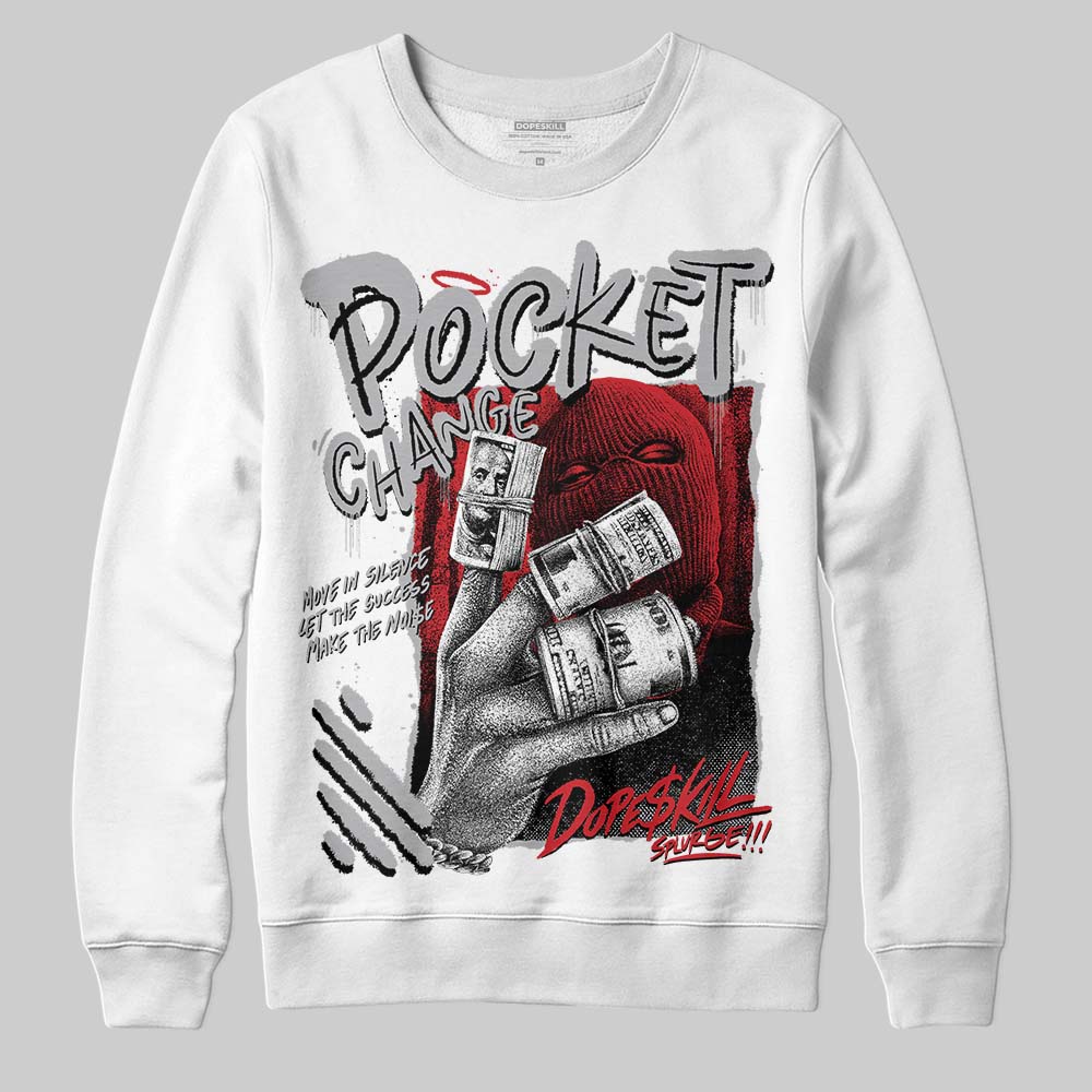 Jordan 4 OG “White Cement” DopeSkill Sweatshirt Pocket Change Graphic Streetwear - White