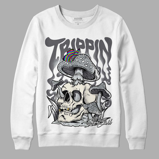 Jordan 1 Retro Low OG Black Cement DopeSkill Sweatshirt Trippin Graphic Streetwear - White