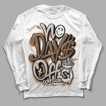 Jordan 3 Retro Palomino DopeSkill Long Sleeve T-Shirt No Days Off Graphic Streetwear - White