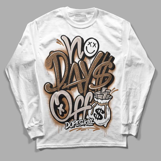 Jordan 3 Retro Palomino DopeSkill Long Sleeve T-Shirt No Days Off Graphic Streetwear - White