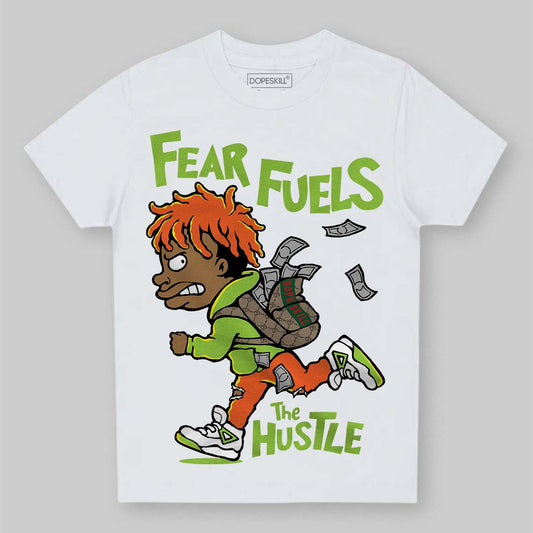 Neon Green Sneakers DopeSkill Toddler Kids T-shirt Fear Fuels The Hustle Graphic Streetwear - White