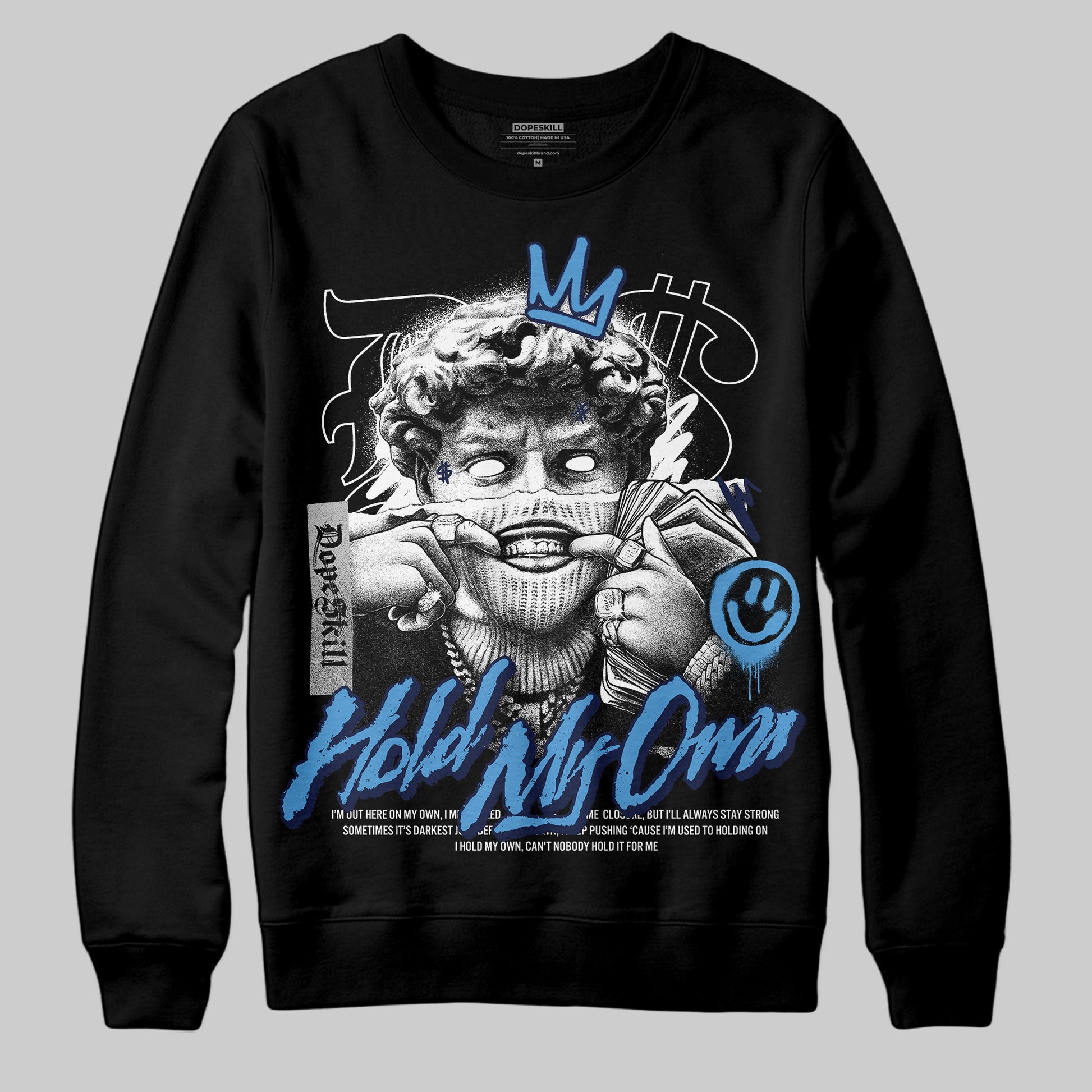 Jordan 3 "Midnight Navy" DopeSkill Sweatshirt New Hold My Own Graphic Streetwear - Black