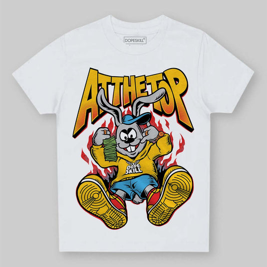 Yellow Sneakers DopeSkill Toddler Kids T-shirt At The Top Graphic Streetwear - White 