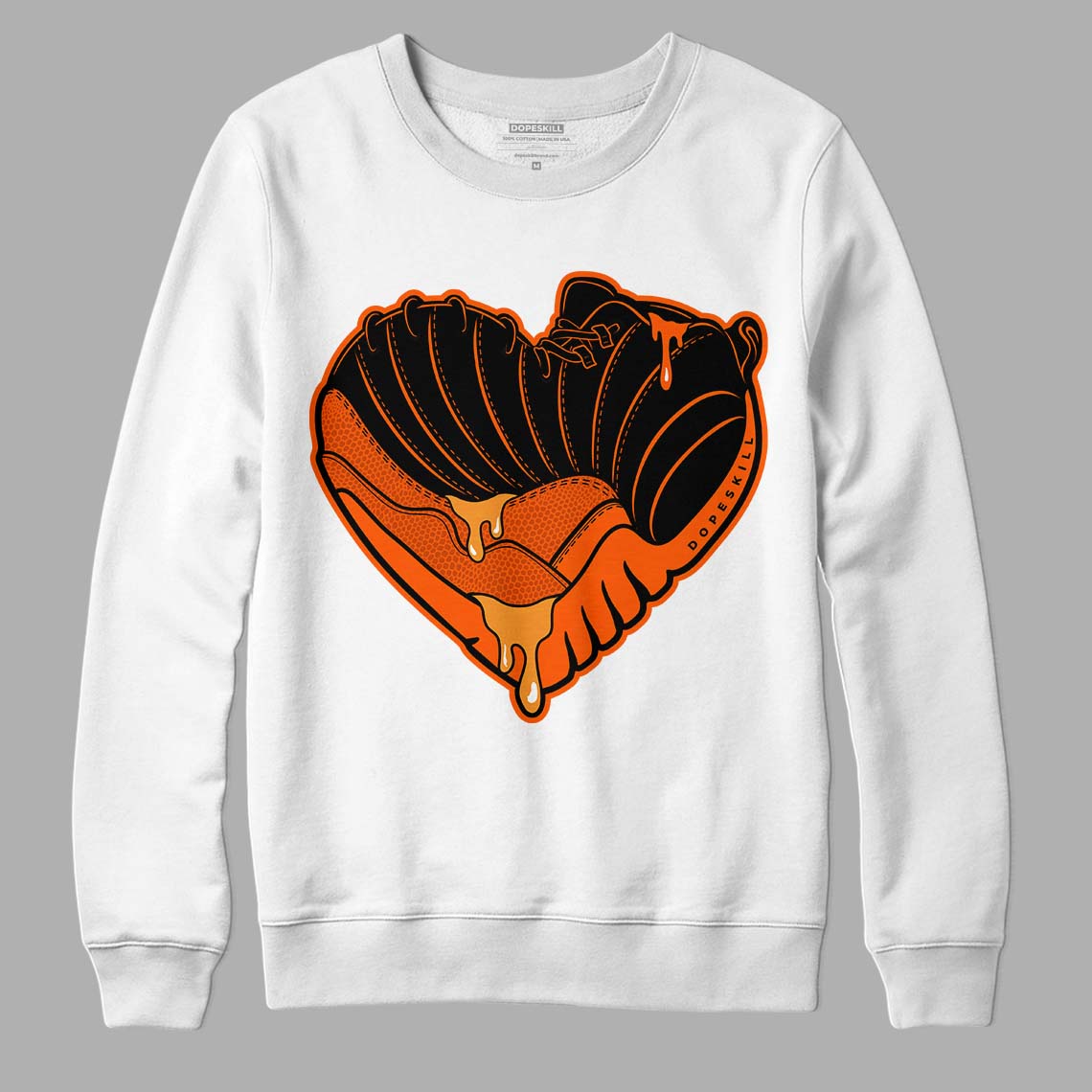 Jordan 12 Retro Brilliant Orange DopeSkill Sweatshirt Heart Jordan 12 Graphic Streetwear - White