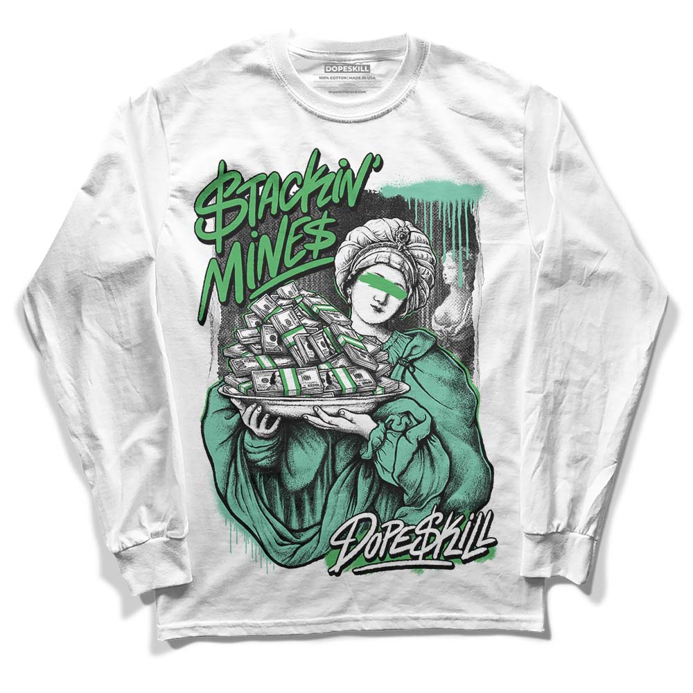 Jordan 1 High OG Green Glow DopeSkill Long Sleeve T-Shirt Stackin Mines Graphic Streetwear - White