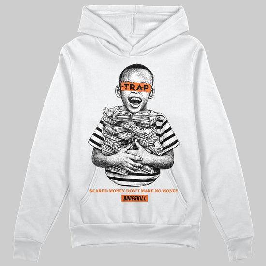 Orange Sneakers DopeSkill Hoodie Scared Money Don't Make No Money Graphic Streetwear - White 