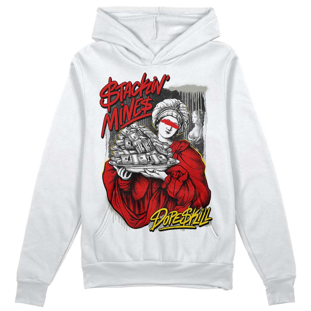 Jordan 3 “Fire Red” DopeSkill Hoodie Sweatshirt Stackin Mines Graphic Streetwear - White