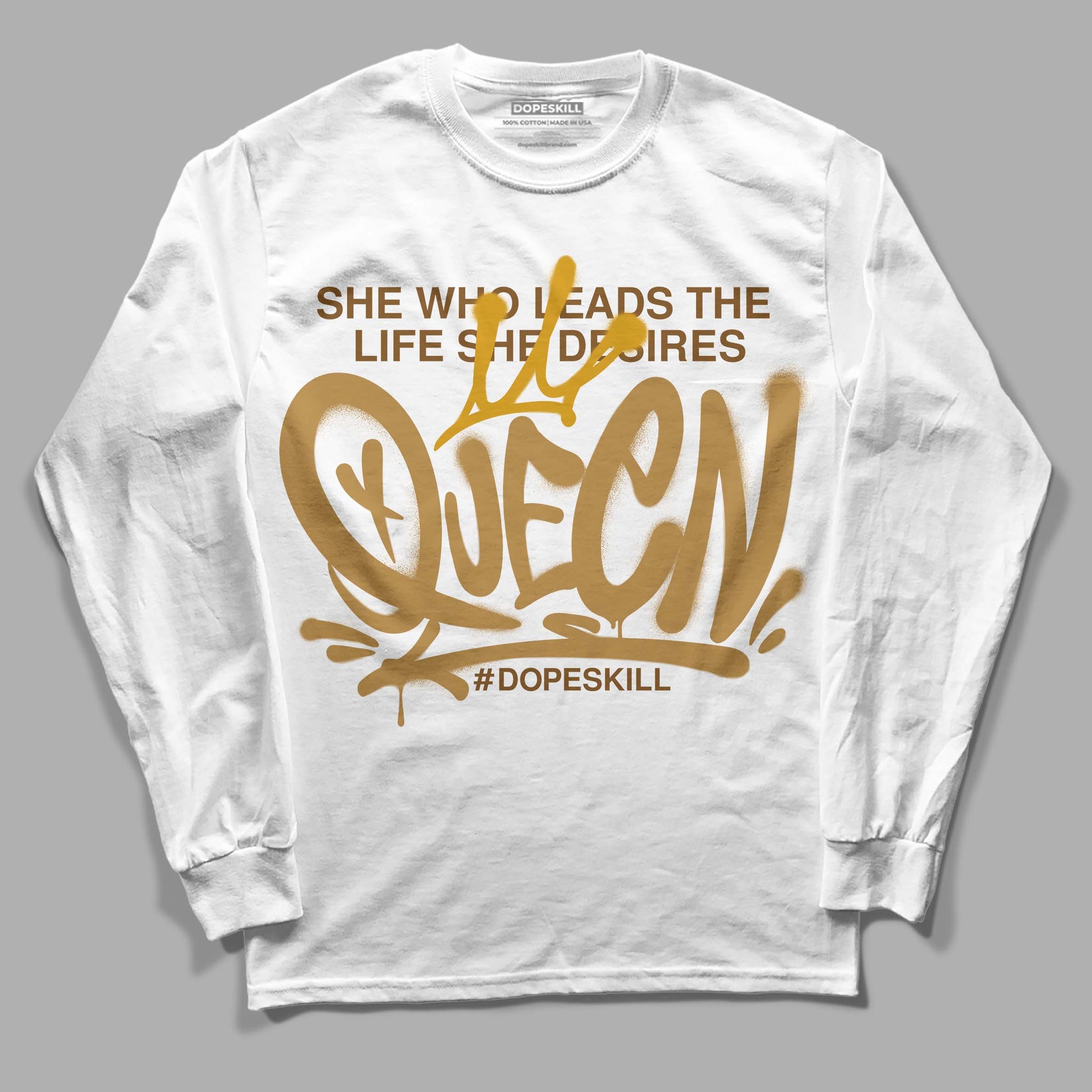 Jordan 13 Wheat 2023 DopeSkill Long Sleeve T-Shirt Queen Graphic Streetwear - White