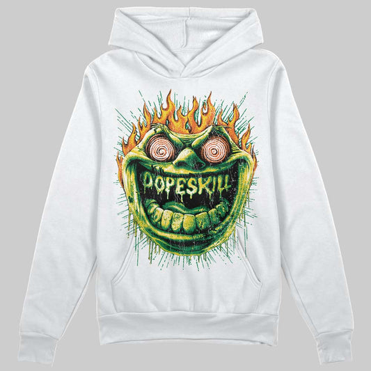 Green Sneakers DopeSkill Hoodie Sweatshirt Hellfire Graphic Streetwear - White 