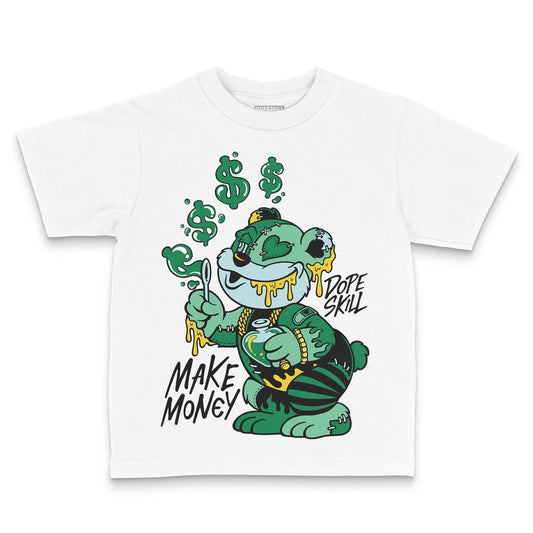 Green Sneakers DopeSkill Toddler Kids T-shirt Make Money Graphic Streetwear  - White