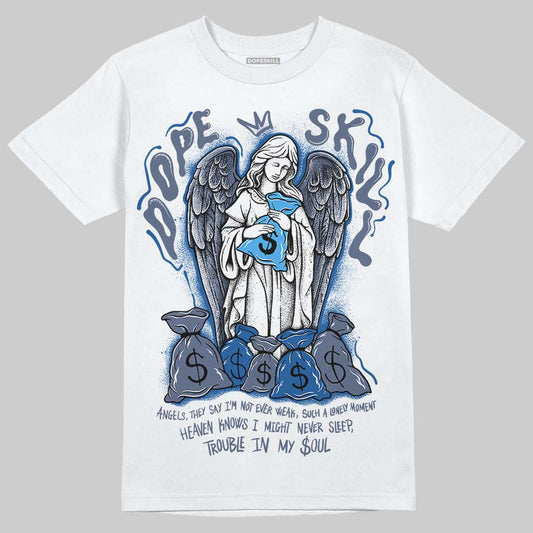 Jordan 11 Retro Low Diffused Blue DopeSkill T-Shirt Angels Graphic Streetwear - White 