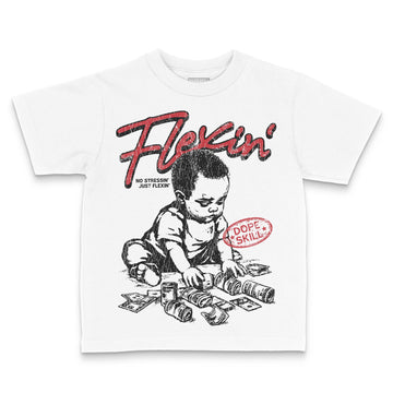 Jordan 1 Low OG "Chicago" DopeSkill Toddler Kids T-shirt Flexin' Graphic Streetwear - White