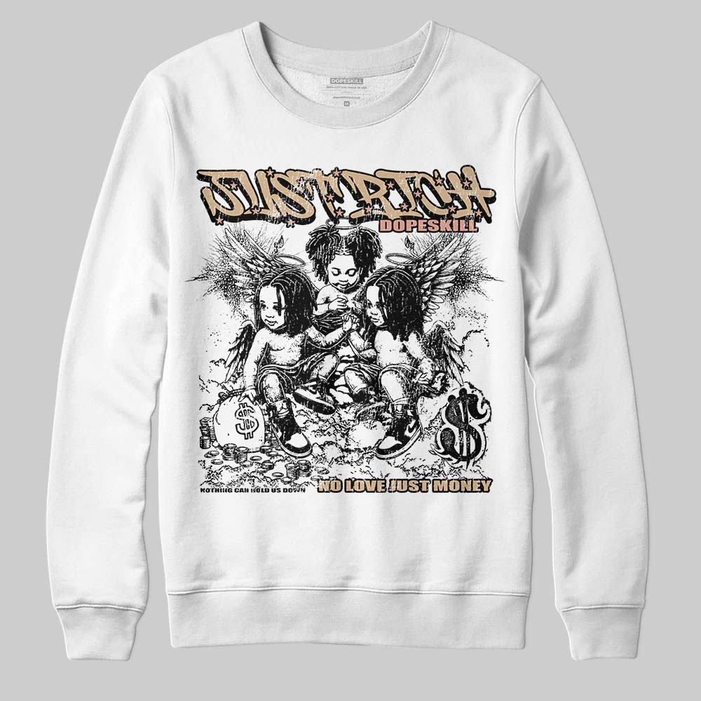 TAN Sneakers DopeSkill Sweatshirt Just Rich Graphic Streetwear - White