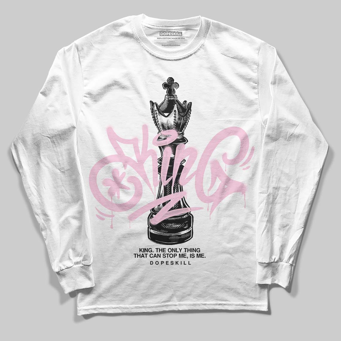 Dunk Low LX Pink Foam DopeSkill Long Sleeve T-Shirt King Chess Graphic Streetwear - White