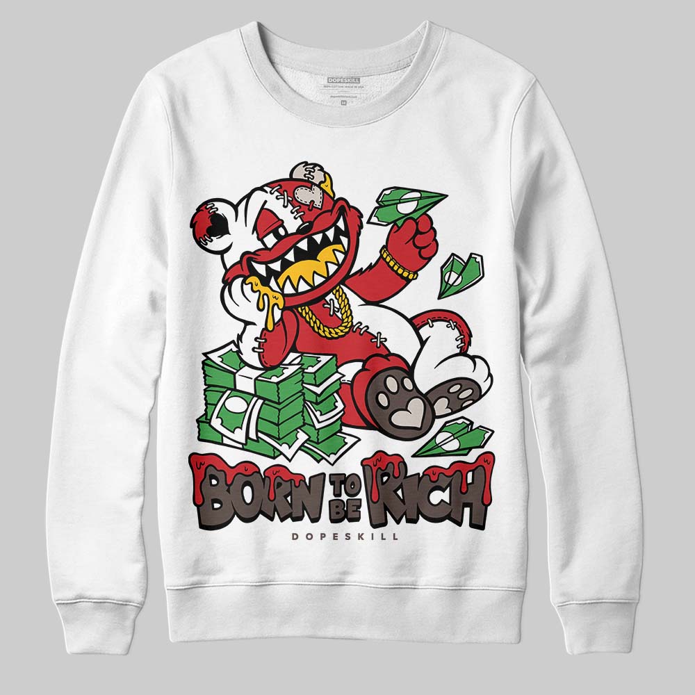 Adidas Samba OG Cloud White Better Scarlet Supplier Colour DopeSkill Sweatshirt Born To Be Rich Graphic Streetwear - White