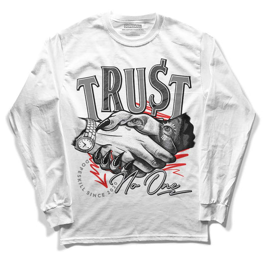 Grey Sneakers DopeSkill Long Sleeve T-Shirt Trust No One Graphic Streetwear - White 