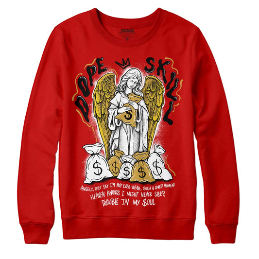 Red Sneakers DopeSkill Red Sweatshirt Angels Graphic Streetwear 