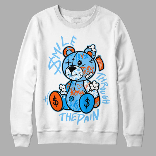 Dunk Low Futura University Blue DopeSkill Sweatshirt Smile Through The Pain Graphic Streetwear - White