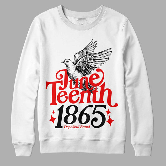 Jordan 12 “Cherry” DopeSkill Sweatshirt Juneteenth 1865 Graphic Streetwear - White 