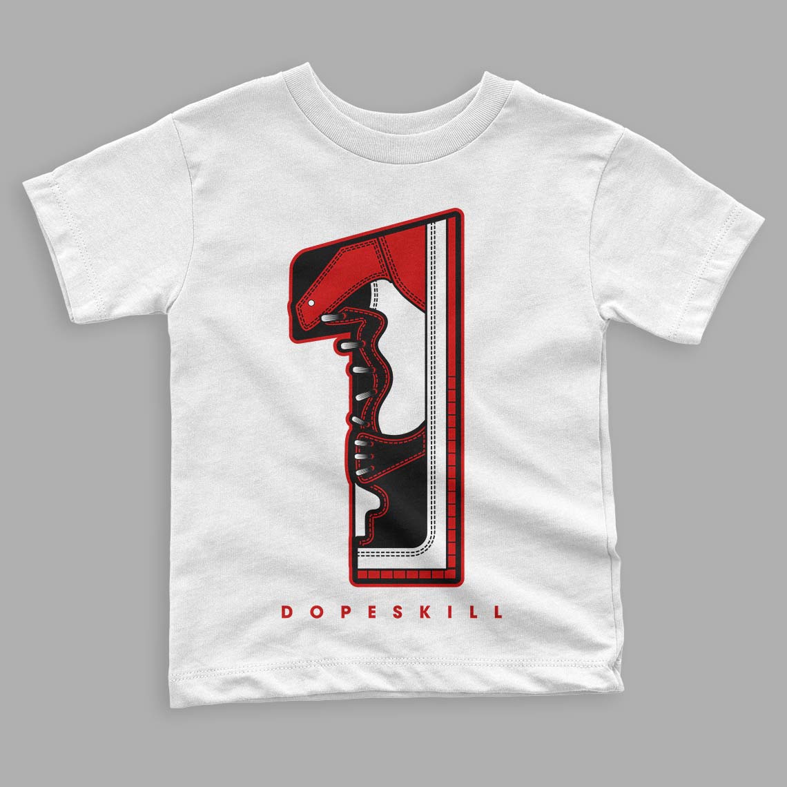 Jordan 1 Retro Low "Black Toe" DopeSkill Toddler Kids T-shirt No.1 Graphic Streetwear - White