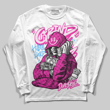 Pink Sneakers DopeSkill Long Sleeve T-Shirt Grind Pray Graphic Streetwear - White