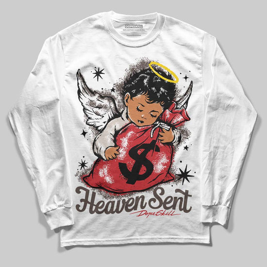 Adidas Samba OG Cloud White Better Scarlet Supplier Colour DopeSkill Long Sleeve T-Shirt Heaven Sent Graphic Streetwear - White