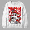 Jordan 4 Retro Red Cement DopeSkill Sweatshirt Trippin Graphic Streetwear - White