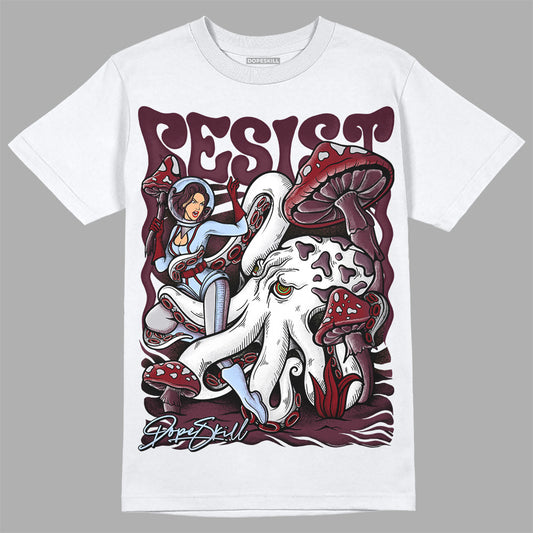 Jordan 5 Retro Burgundy DopeSkill T-Shirt Resist Graphic Streetwear - White 