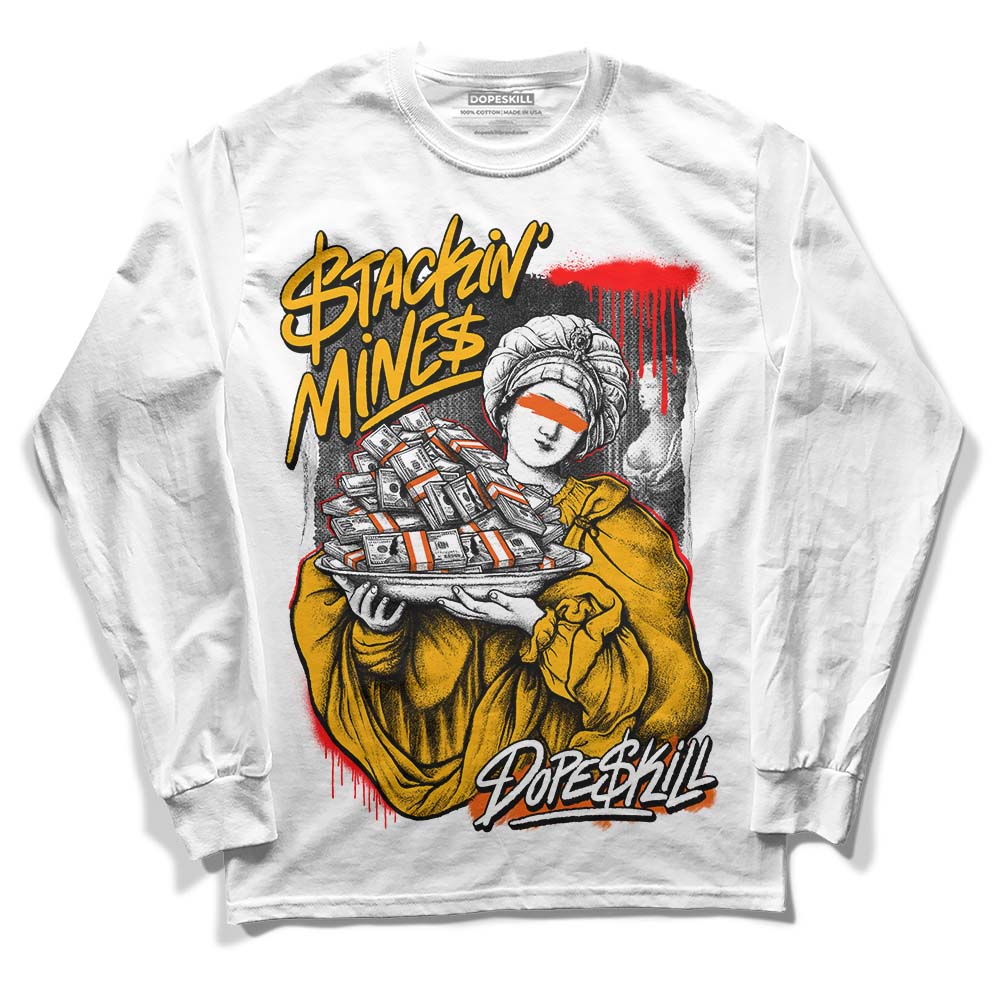 Dunk Low Championship Goldenrod (2021) DopeSkill Long Sleeve T-Shirt Stackin Mines Graphic Streetwear - Whiite